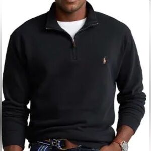 Polo Ralph Lauren Black Half-Zip Pullover with Logo